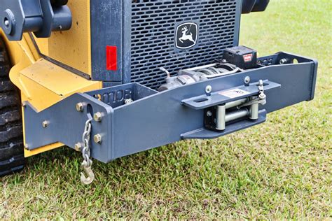 skid steer bumper|rear bumper with winch mount.